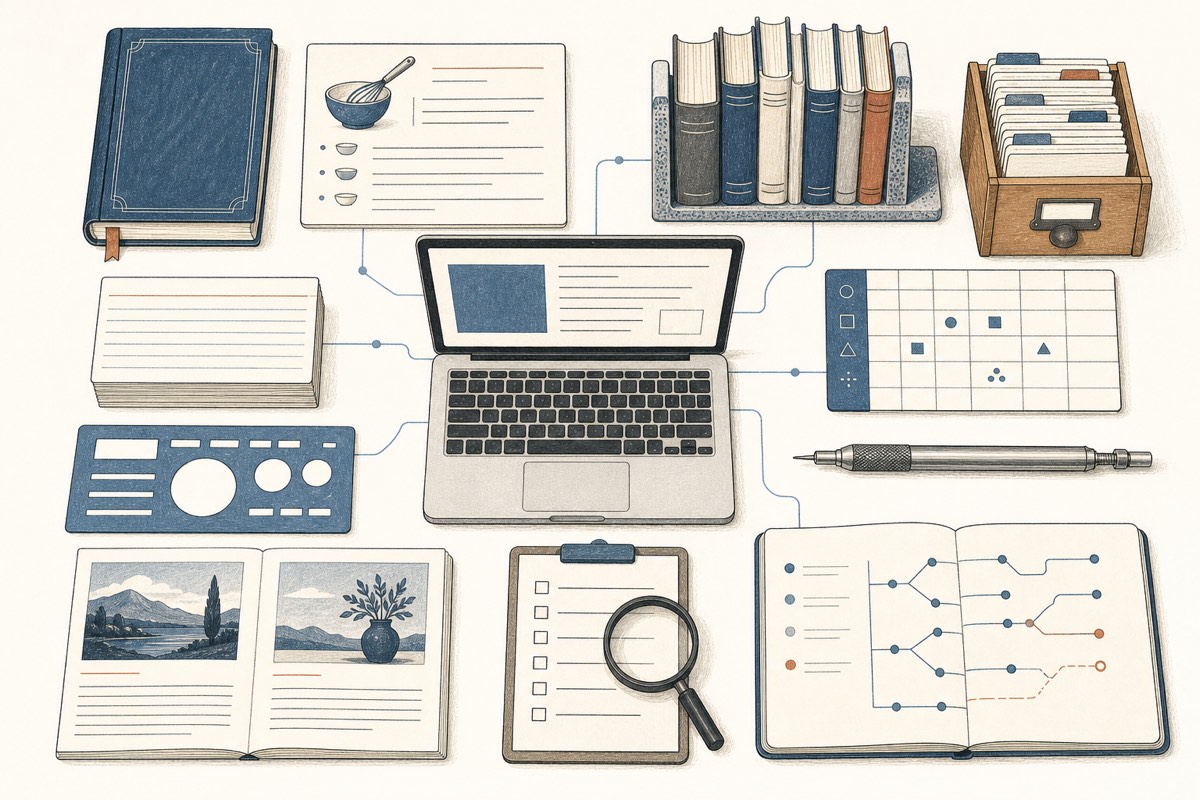 Un computador conectado con reglas, procedimientos, libros de consulta, índices, datos, plantillas, ejemplos y mecanismos de validación.